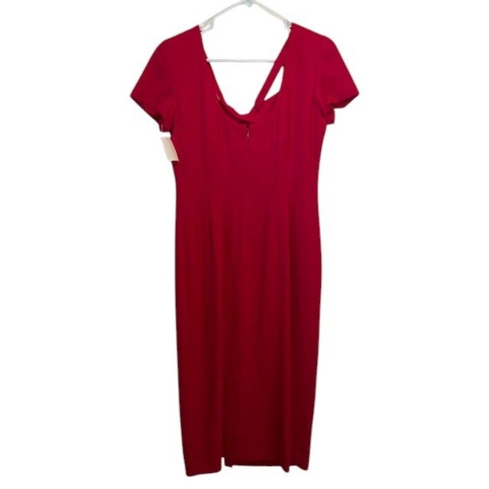 Women's Vintage Liz Claiborne Dress Pink Embroidered w/Slit X-Back Detail Size 8 - Picture 3 of 16